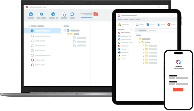 GoodSync 跨 Windows、平板与手机的文件同步界面